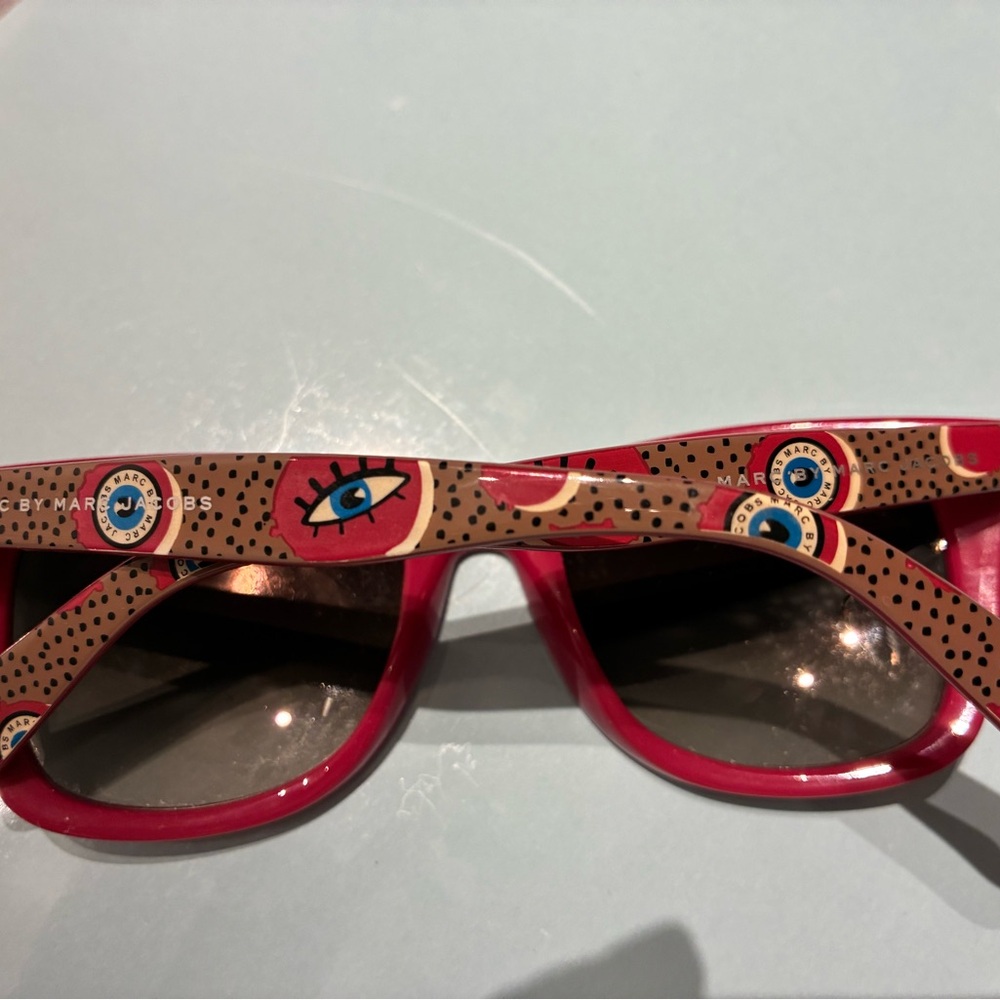 Marc By Marc Jacobs Pink and Brown Patterned Cat-Eye Sunglasses